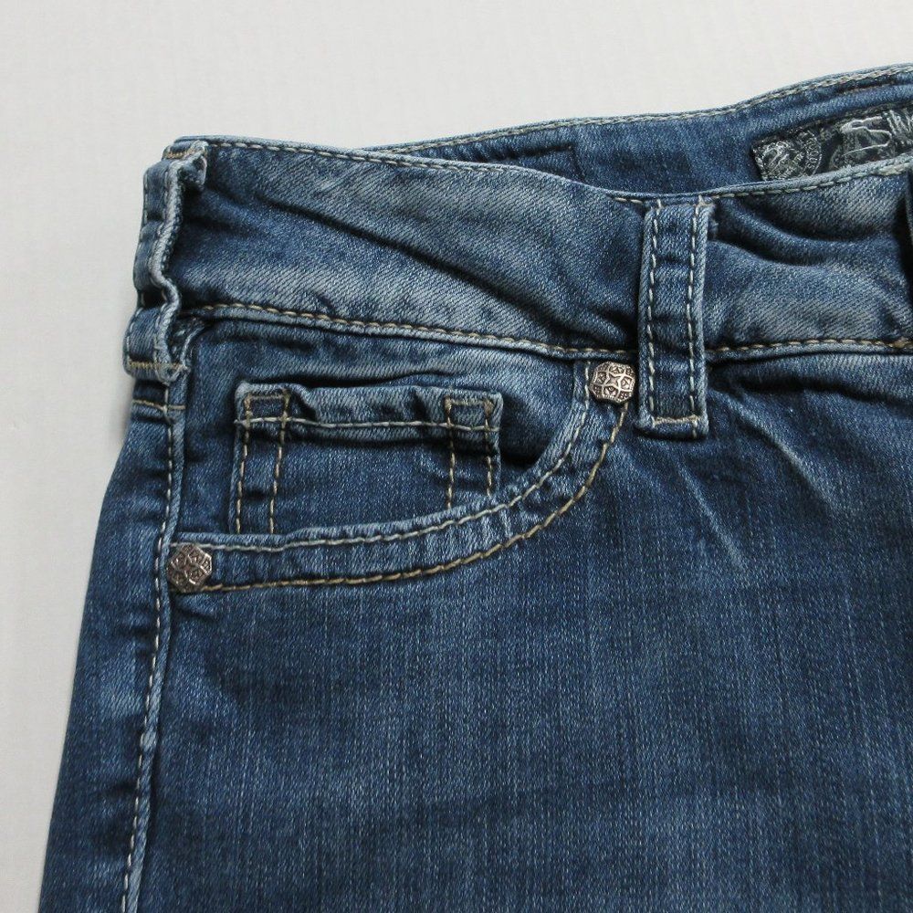 SILVER JEANS Suki Mid CAPRI Skimmer Sz 29x22.5  30x23.5 Bermuda Crop Denim Jeans - Picture 6 of 12